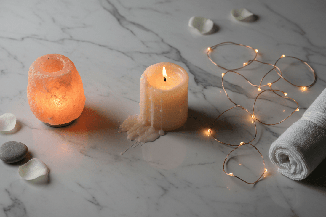 Candle vs. Salt Lamp vs. String Lights: What Actually Kills Overhead Lighting - Bathwater & Beyond